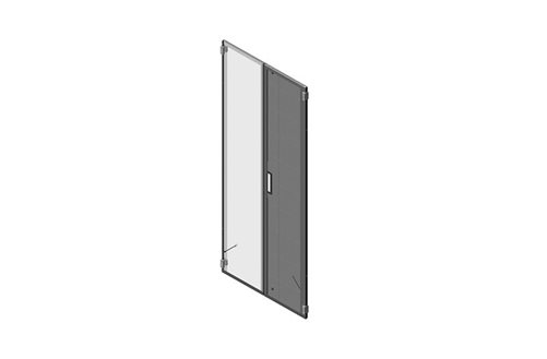 Puerta trasera doble de metal perforado para gabinete TeraFrame® serie N de 3.ª generación Image